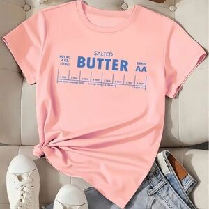 Salted Butter Pink Graphic Tee XL Woman